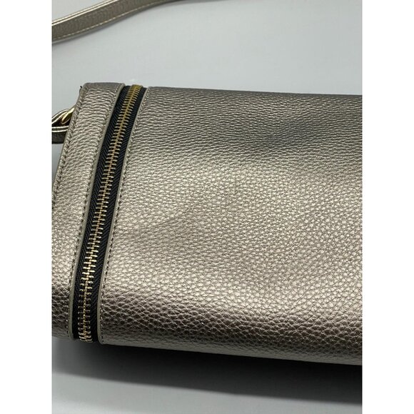 Dream Control clutch handbag purse gold snap front adjustable strap 2 zip READ - Picture 8 of 13